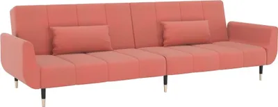 Produktbild von vidaXL Schlafsofa 2-Sitzer mit 2 Kissen Rosa Samt