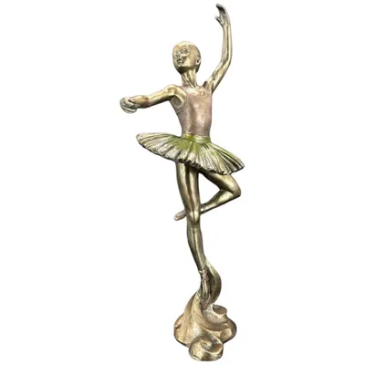 Image de Figurine de ballerine Veronese – Danseuse aux bras tendus, sculpture aspect bronze, décoration de ballet, WU70316A4