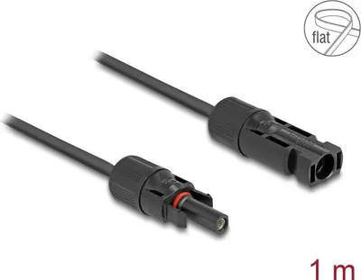 Image de DELOCK DL4 Solar Flachbandkabel Stecker zu Buchse 1m schwarz