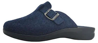 Produktbild von Fly Flot Damen Hausschuhe Pantoffeln Pantoletten Wollfilz, Größe:40 EU, Farbe:Blau