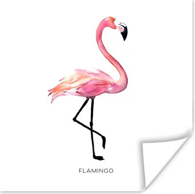 Produktbild von MuchoWow® Poster Flamingo - Aquarell - Rosa 30x30 cm - Wandposter - Printing