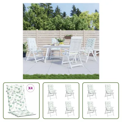 Produktbild von The Living Store Hochlehner-Auflagen 4 Stk. Blattmuster Stoff