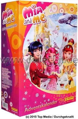 Produktbild von Panini Mia and me Adventskalender zur neuen Sticker Kollektion Feen Yuko Mo Mia Phuddle mit 1 Sammelalbum und 160 Stickern