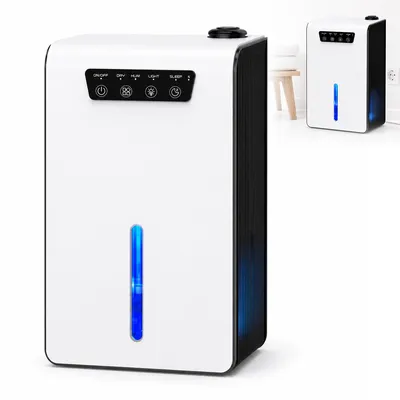 Produktbild von Luftentfeuchter klein, elektrische Mini Entfeuchtungsgerät mit 2,6L Wassertank, leise & energiesparend, für Wohnung, Schlafzimmer, Bad und Keller