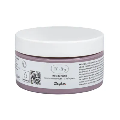 Produktbild von Rayher Chalky, Kreidefarbe auf Wasserbasis, brombeere, Dose 100 ml, für Shabby-Chic, Vintage- und Landhaus-Stil-Looks, 35047304