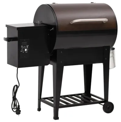 Produktbild von vidaXL Pelletgrill mit Ablage Schwarz 94 cm Eisen
