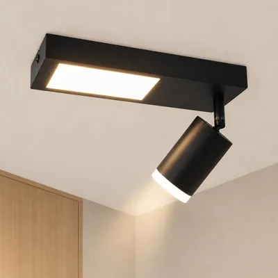 Zdjęcie produktu dla ZMH LED lampa sufitowa czarna lampa sufitowa - reflektor sufitowy 3000k 10W spot sufitowy GU10 lampa do przedpokoju nowoczesna lampa ścienna wewnętrzna do kuchni sypialni przedpokoju