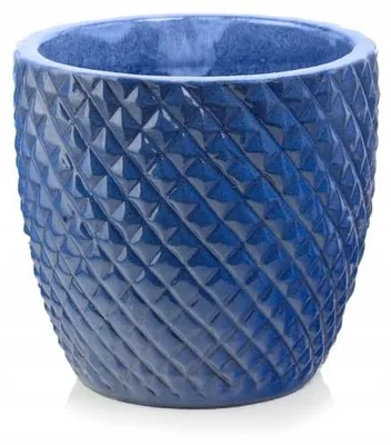 Produktbild von Polnix Frostsichere blaue Keramik-Blumentopf 37 cm