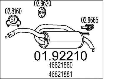Produktbild von MTS 01.92210 Endschalldämpfer für FIAT STILO (192) Auspuff
