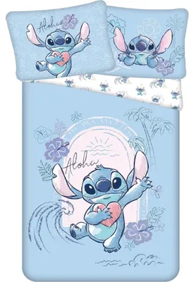 Produktbild von Jerry Fabrics Inklusive Leinen Lilo und Stitch Wave 140x200, 70x90 cm
