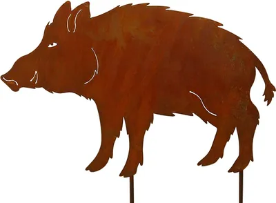 Produktbild von Wildschwein Frischling Edelrost rostige Gartendekoration Gartenstecker Gartendeko 55cm