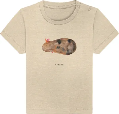 Produktbild von Mr. & Mrs. Panda Babyshirt Einhorn Meerschweinchen 6. - 12. Monat - Natural Raw - Geschenk, Meerhörnchen, Unicorn, Meerschwein,  T-Shirt, Baby Baumwollshirt, Einhörner