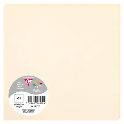 Produktbild von Clairefontaine Karte Pollen 160x160 210g elfenbein