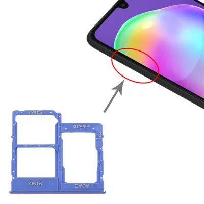 Image de Support pour deux cartes SIM pour Samsung Galaxy A31, bleu, plateau pour cartes, carte Micro SD, pièce de rechange