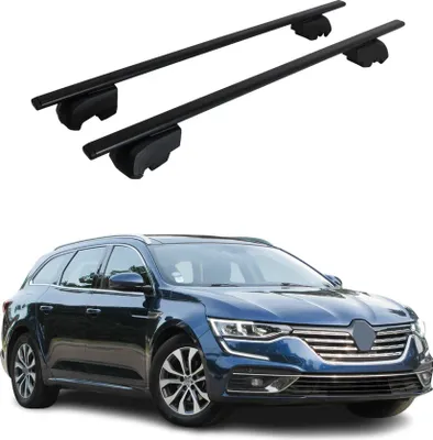 Image de Barres de toit Transversales pour Renault Talisman 2016-2023 Fer Noir ABE