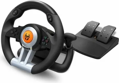 Produktbild von Krom K-Wheel, Lenkrad + Pedale, PlayStation 4, Playstation, Playstation 3, Xbox One, Analog / Digital, 180°, Kabelgebunden, USB
