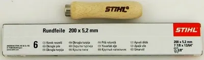 Produktbild von STIHL Rundfeile 5,2 x 200 mm (6 Stück) 56057715206 mit Feilenhalter Holz