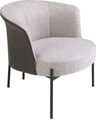Image de Angel Cerdá Fauteuil en tissu gris et similicuir gris foncé 5109