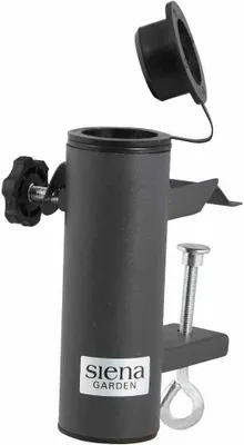 Produktbild von Siena Garden Balkonschirmklammer AVIO Universal, Stahl matt-anthrazit pulverbeschichtet, für Schirmstöcke Ø 48/38/32 mm & Balkongeländer bis Ø 55 mm, 16 cm hoch