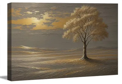 Produktbild von 5070 Leinwandbild Goldener Baum 120x80 cm