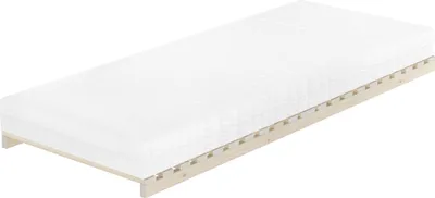 Produktbild von Niederflurbett metallfrei 80x200 Futon metallfreier Lattenrost, Fichte unbehandelt V-60.97-08mit Matratze