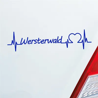 Produktbild von Auto Aufkleber Westerwald Puls Herzschlag mit Ferien Region Motiv 19x5 cm Dunkelblau Sticker Heckscheibenaufkleber