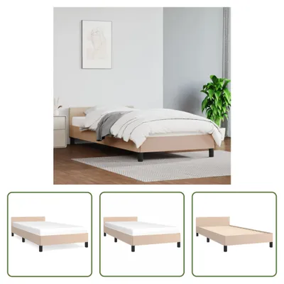 Produktbild von The Living Store Bettgestell mit Kopfteil Cappuccino-Braun 80x200 cm Kunstleder