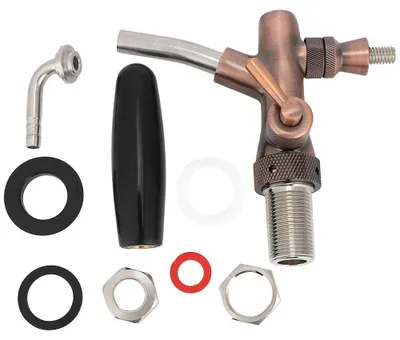 Bierfasshahn G5/8 Gewinde Bronze verstellbar für Bar & Zuhause