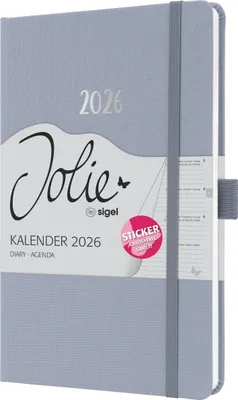 Immagine prodotto di sigel J6407 sigel libro calendario Jolie Feel 2026, tessuto, A5, viola