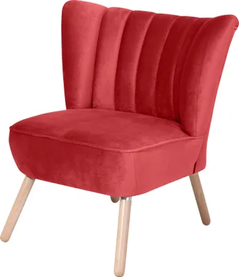 Produktbild von Max Winzer Sessel Alessandro - Samtvelours rot - Maße: 70 x 66 x 80 cm