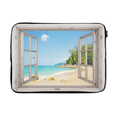 Produktbild von MuchoWow® Laptop Hülle 14 ZollAussicht - Strand - Sand Laptoptasche - Laptoptasche - Stoßsicher - Schutzhaube