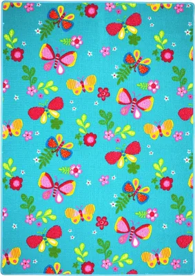 Immagine prodotto di 133x133 cm Tappeto per bambini Motýlek 5271 blu
