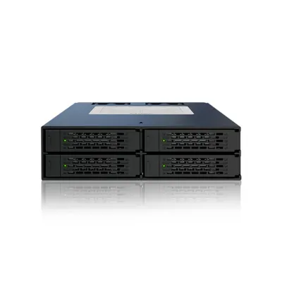 Produktbild von Icy Dock MB994SP-4SB-1, 13,3 cm (5.25"), Carrier Panel, Schwarz, 2.5", Aluminium, Metall, CE, REACH