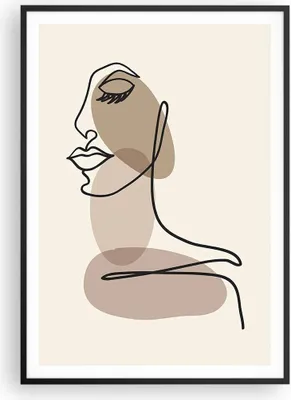 Produktbild von Gerahmtes Poster - Schwarzer Rahmen - Linie Kunst Boho - 70x100 cm - Wand Bild - Wanddeko - Wandbilder - Kunstposter - Wandposter - Bilderrahmen - Bilder - Kunstdruck - P2BPA70x100-4728