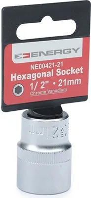 Produktbild von Sechskant-Stecknuss 21 mm für 1/2 Zoll Antrieb aus Chrom-Vanadium-Stahl