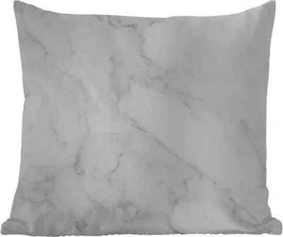 Produktbild von MuchoWow® Outdoor Kissen - Marmor - Weiß - Grau - Luxus - Marmoroptik - Stein - 50x50 cm - Wetterfest - Lounge Kissen - Komfortabel - Kissen mit Bild