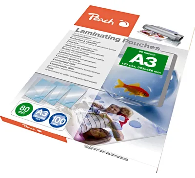 Produktbild von 100x Laminierfolien A3, 303 x 426mm, 2x  80 mic, Hochglanz