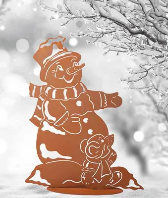 Produktbild von glücklicher Edelrost Schneemann