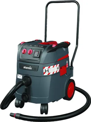 A Starmix wet/dry vacuum cleaner is shown against a white background.
