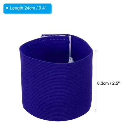 Produktbild von 9.4x2.5" Fu?ball Kapit?nsbinde, 2er Pack Nylon Unisex Elastische Armbinde Verstellbar fš¹r Jugendliche und Erwachsene, Blau