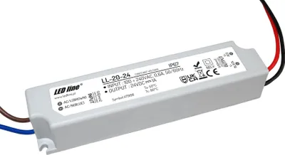 Zdjęcie produktu dla Transformator LED 20W 1A 24V zasilanie IP67 Wodoodporny transformator do oświetlenia żarówkami LED