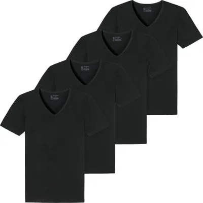 Produktbild von SCHIESSER Herren T-Shirt 4er Pack - Serie "95/5", V-Ausschnitt, S-4XL Schwarz XL