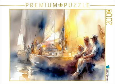 Produktbild von CALVENDO Puzzle Klönschnack auf der Hafenmauer | 2000 Teile Lege-Größe 90x67cm Foto-Puzzle für glückliche Stunden