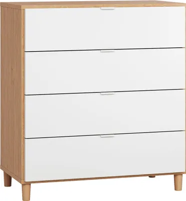 Produktbild von Kommode Arbolita 11, Farbe: Eiche / Weiß - Abmessungen: 100 x 90 x 47 cm (H x B x T)