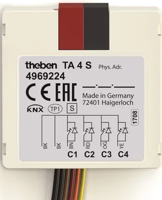 Zdjęcie produktu dla Theben TA 4 S - 4-przyciskowy interfejs KNX z 6-pinowym złączem kablowym