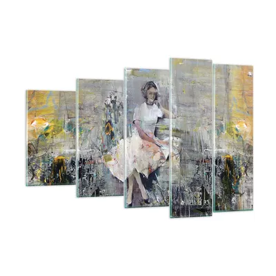 Produktbild von Bilder auf glas - 5 Teile - Zeitgenössisch Malerei Frau - 150x100cm - Glasbilder - Wandbilder - Bilder - Wanddekoration aus Glas - Glas Bilder - Wandbild auf Glas - GEG150x100-4596