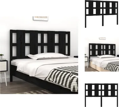 Produktbild von vidaXL Bett-Kopfteil Schwarz 125,5x4x100 cm Massivholz Kiefer -  Kopf- & Fußenden