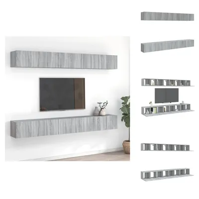 Produktbild von vidaXL 8-tlg. TV-Schrank-Set Grau Sonoma 60x30x30 cm Holzwerkstoff -  TV-Möbel
