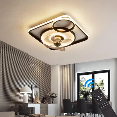 Obrázok produktu pre Stropný ventilátor s LED osvetlením Stropné svietidlo 3350 čierne Ø 50 cm 122 W s diaľkovým ovládaním Nastaviteľná farba svetla/jas LED stropného svetla Stropné svietidlo ventilátora