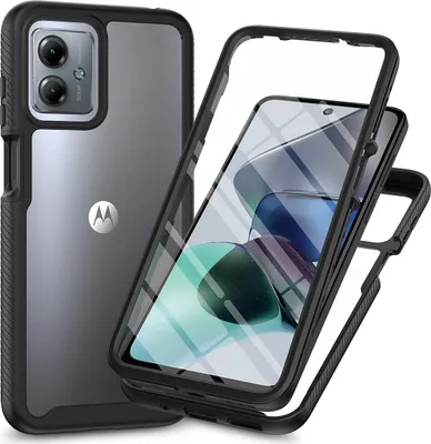 A phone case and a phone are shown, with the case disassembled to show how it fits.